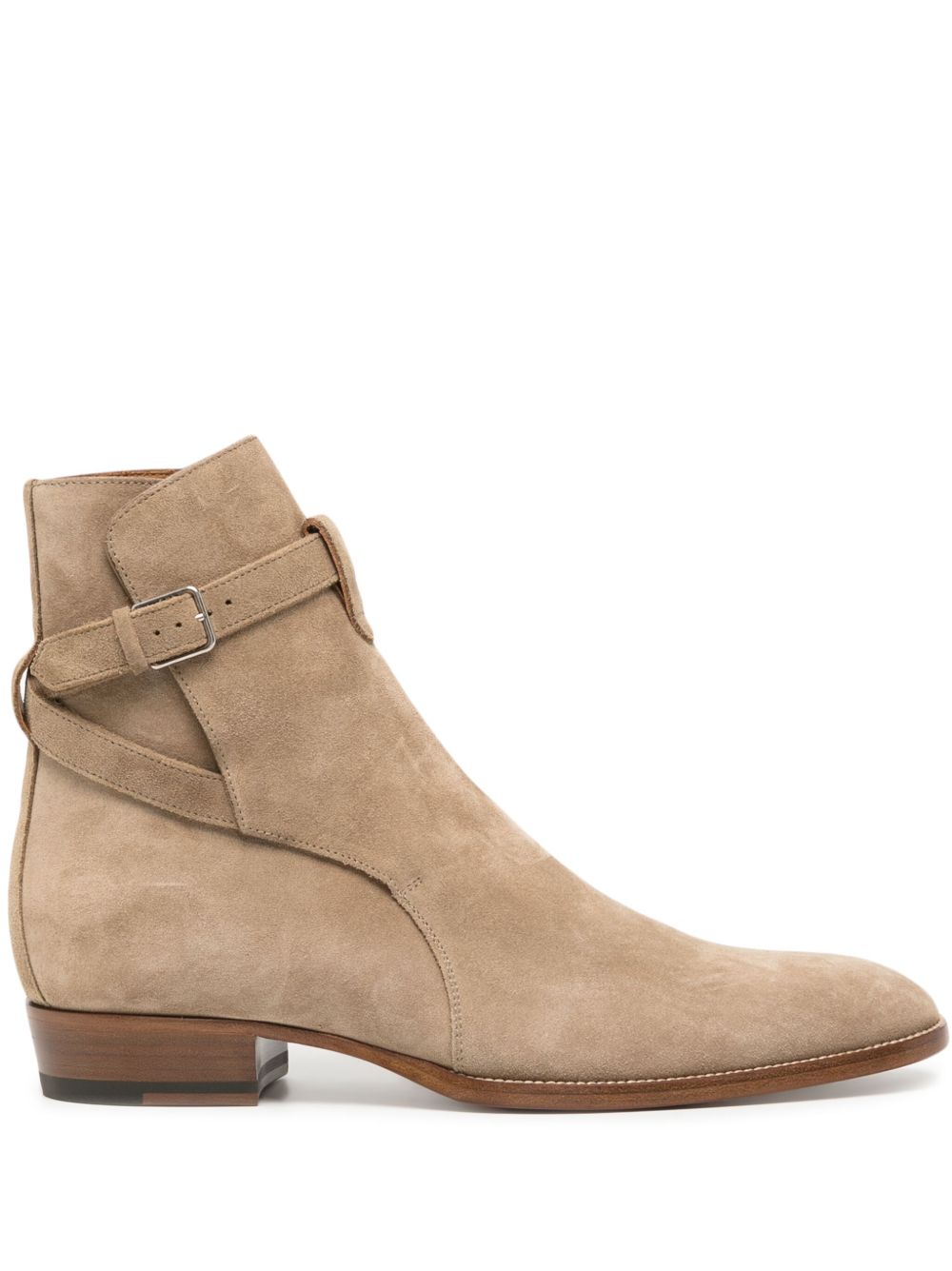Saint Laurent 圣罗兰 Wyatt 30 Jodhpur皮革及踝靴 - 中性色