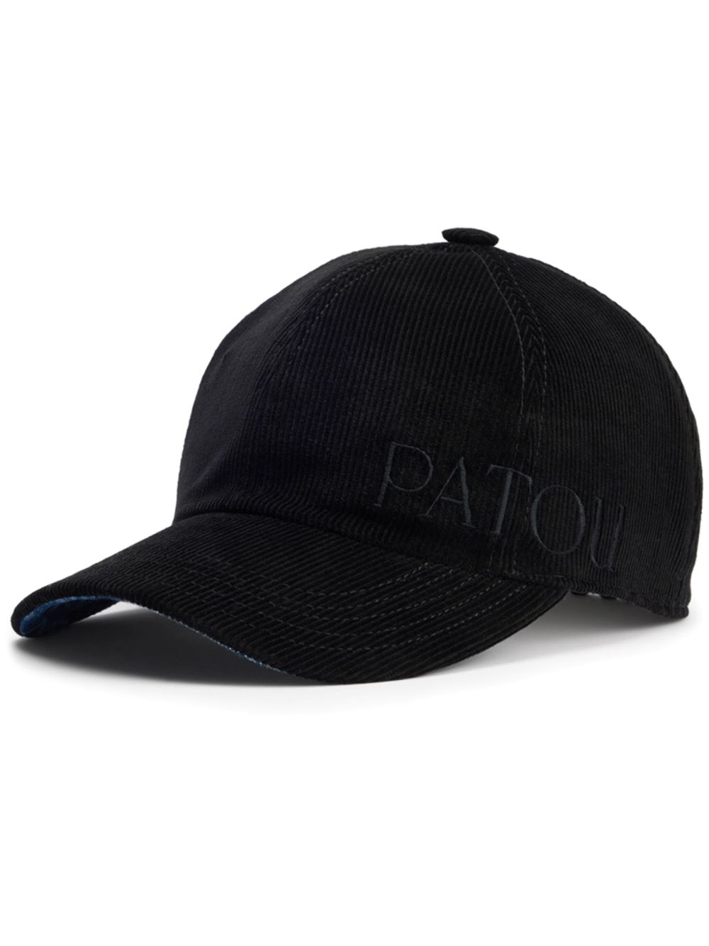 Patou logo刺绣灯芯绒棒球帽 - 黑色