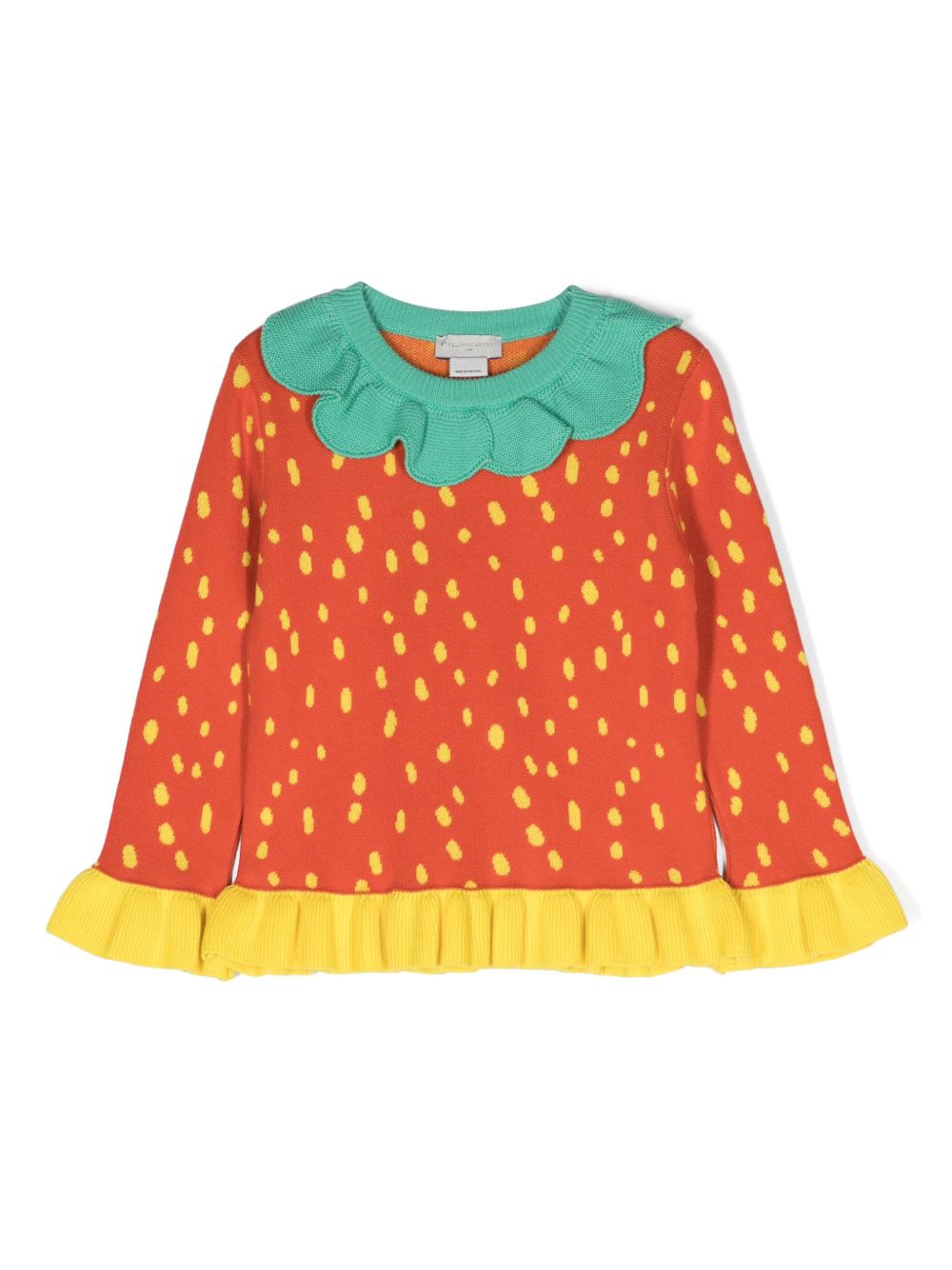 Stella McCartney Kids Strawberry 棉毛衣 - 橘色