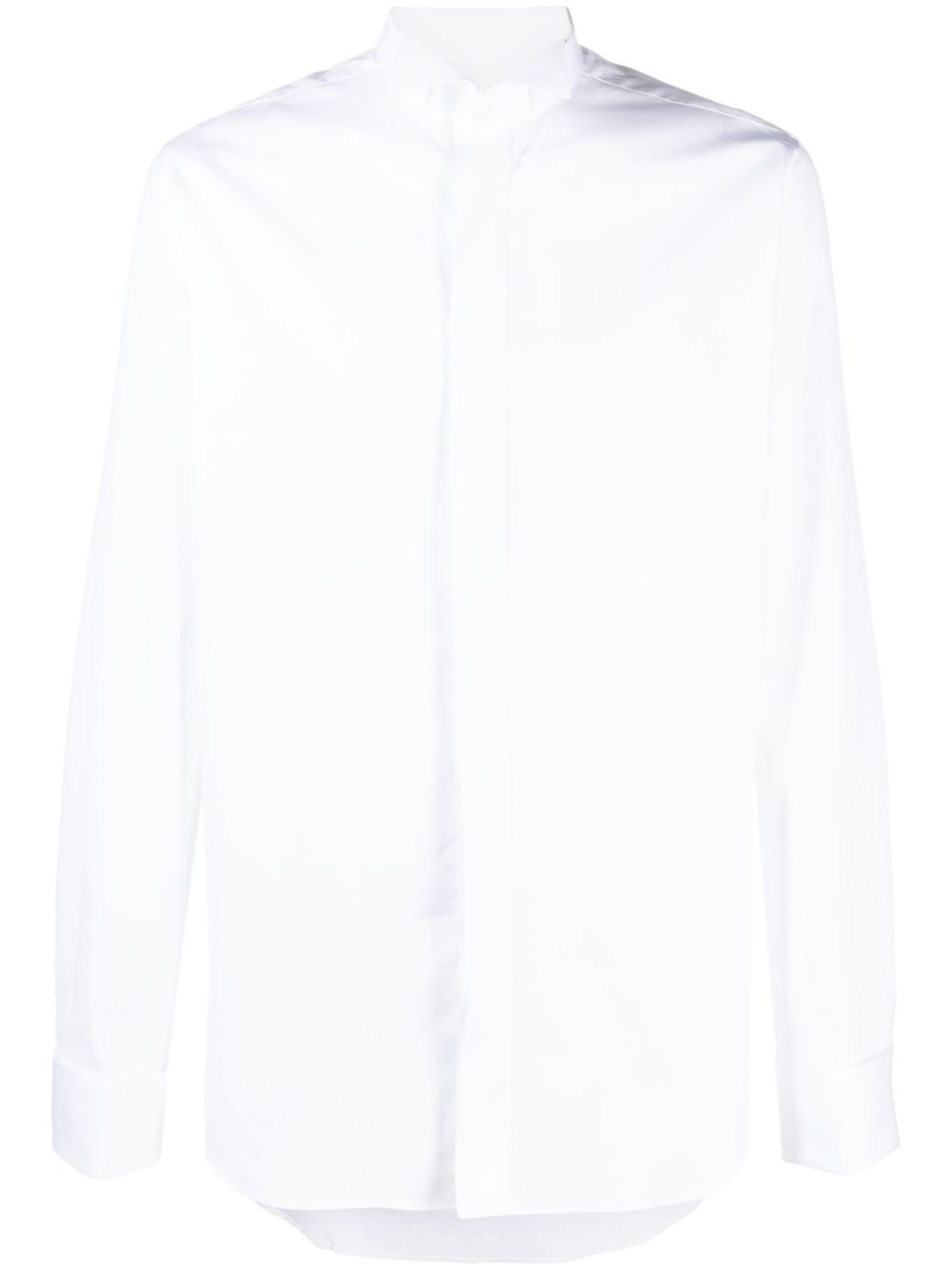 Canali 长袖棉衬衫 - 白色