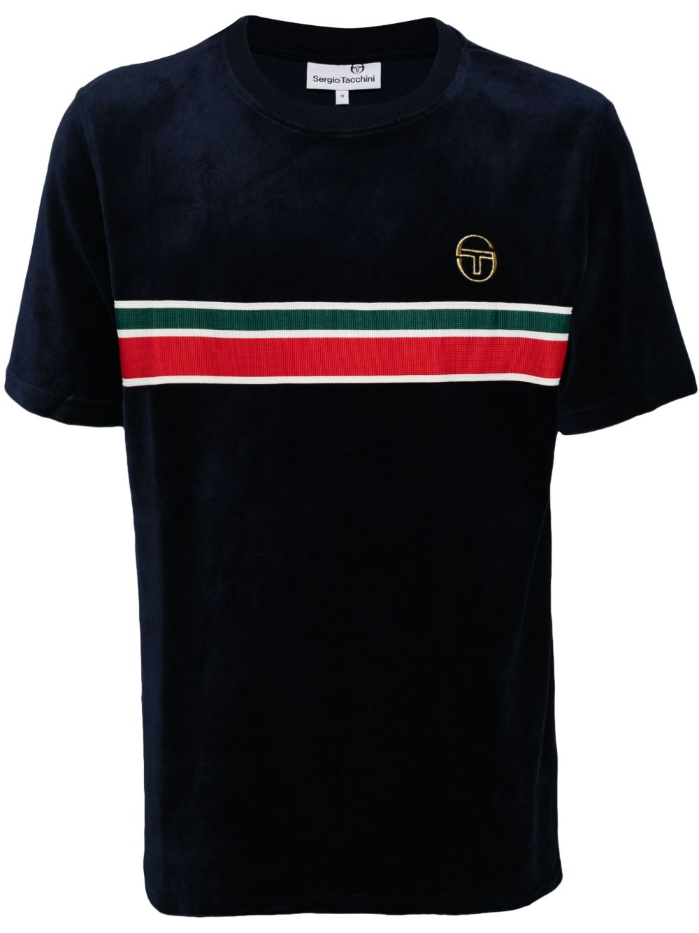 Sergio Tacchini logo刺绣短袖T恤 - 蓝色