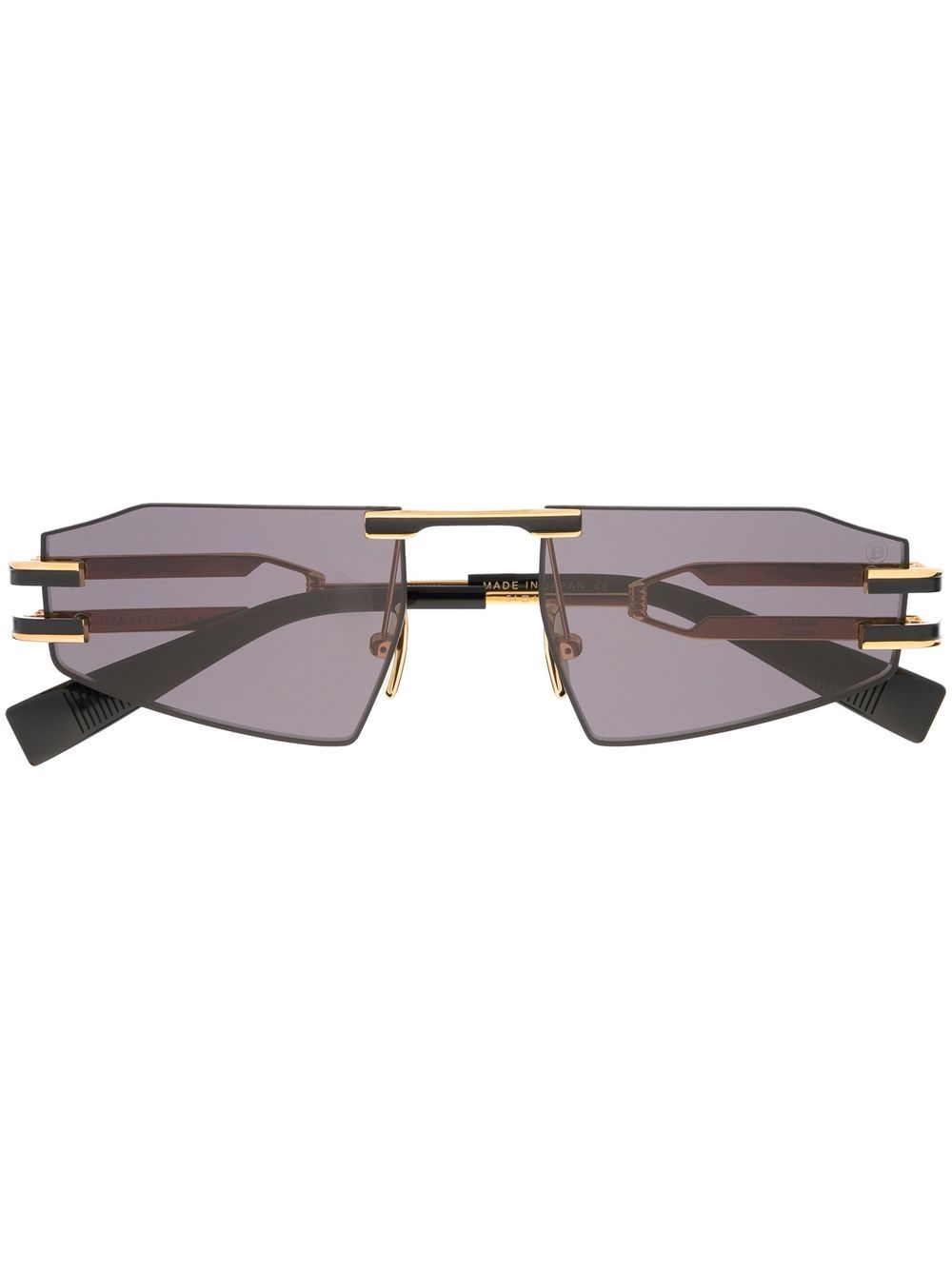 Balmain Eyewear 巴尔曼 有色镜片方框太阳眼镜 - 金色
