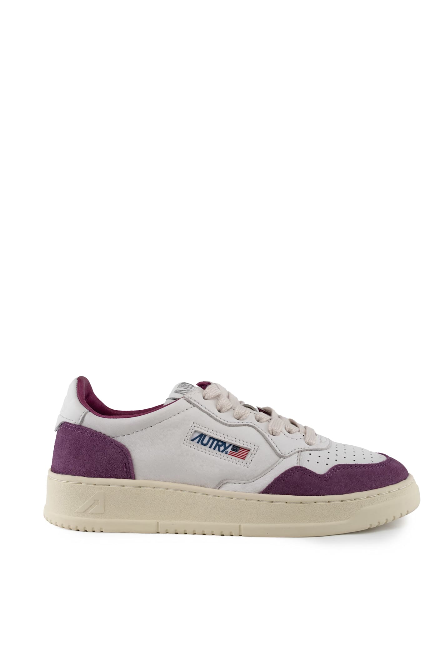 Autry Medalist Low Sneakers In Goatskin And Suede