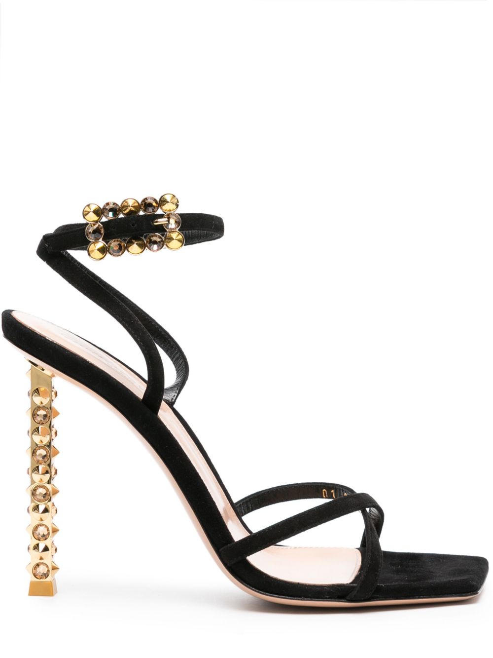 Gianvito Rossi Wonder 绒面皮高跟凉鞋 - 黑色