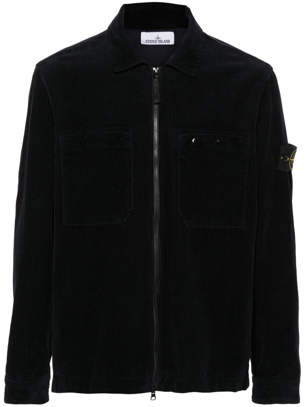 Stone Island 罗盘徽章灯芯绒夹克 - 蓝色