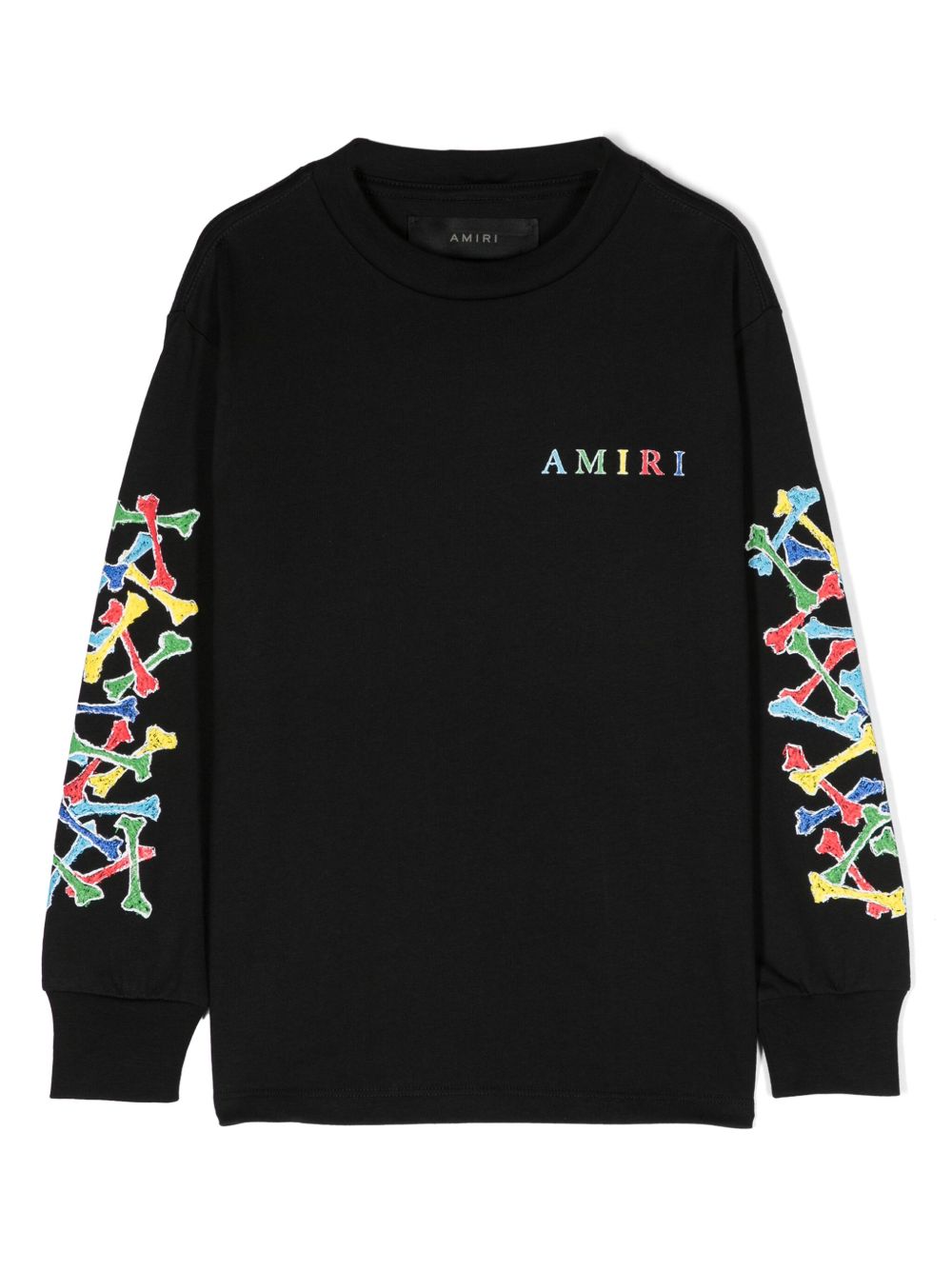 AMIRI KIDS logo植绒棉T恤 - 黑色