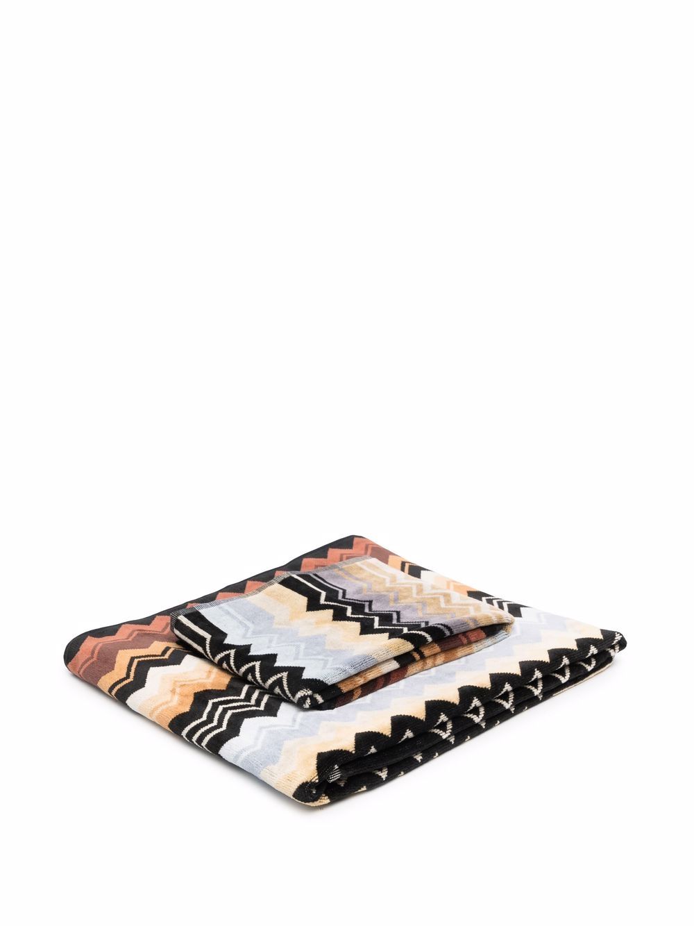 Missoni Home Giacomo 浴巾手巾两件式套装 - 褐色