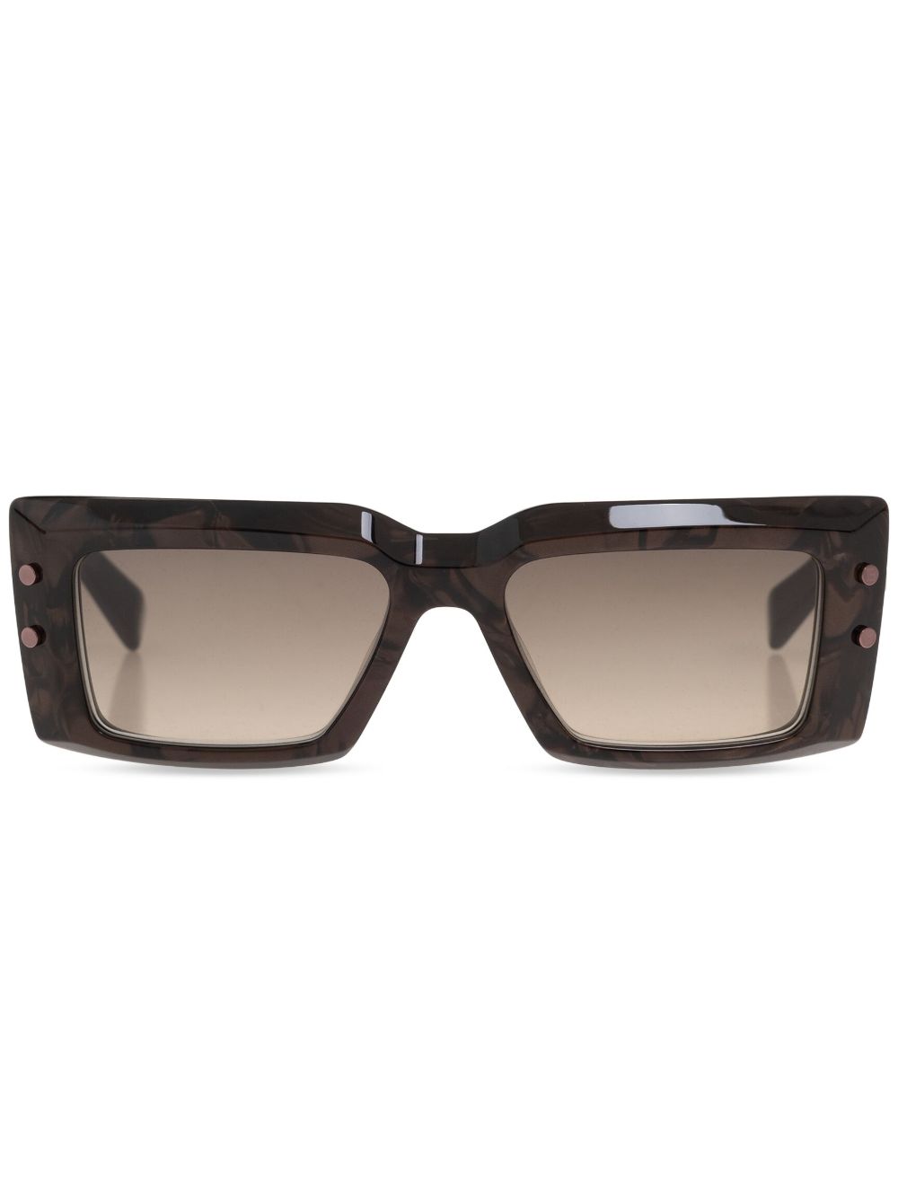 Balmain Eyewear 方框太阳眼镜 - 褐色