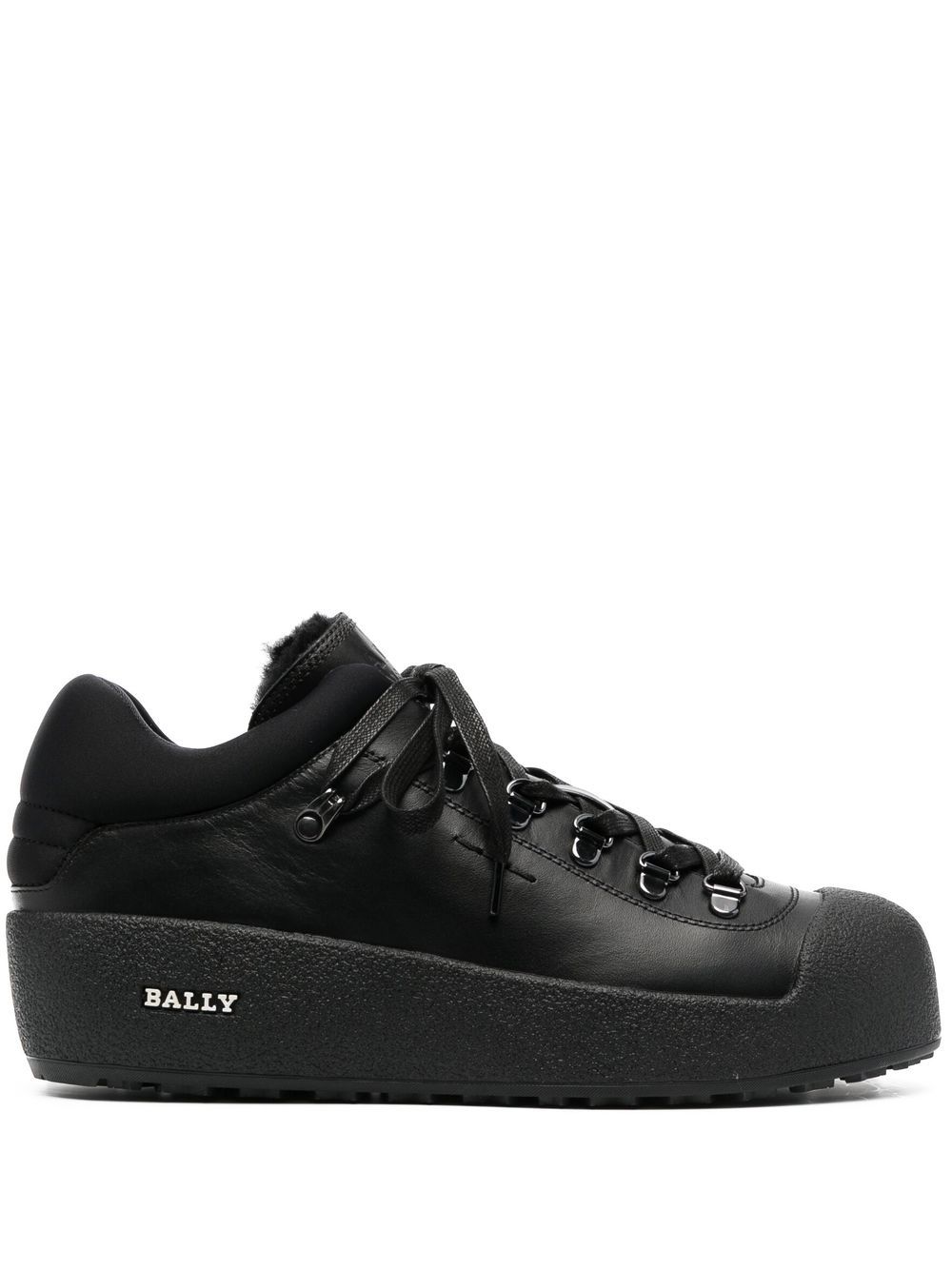 Bally Curyal 皮草衬里皮质及踝靴 - 黑色