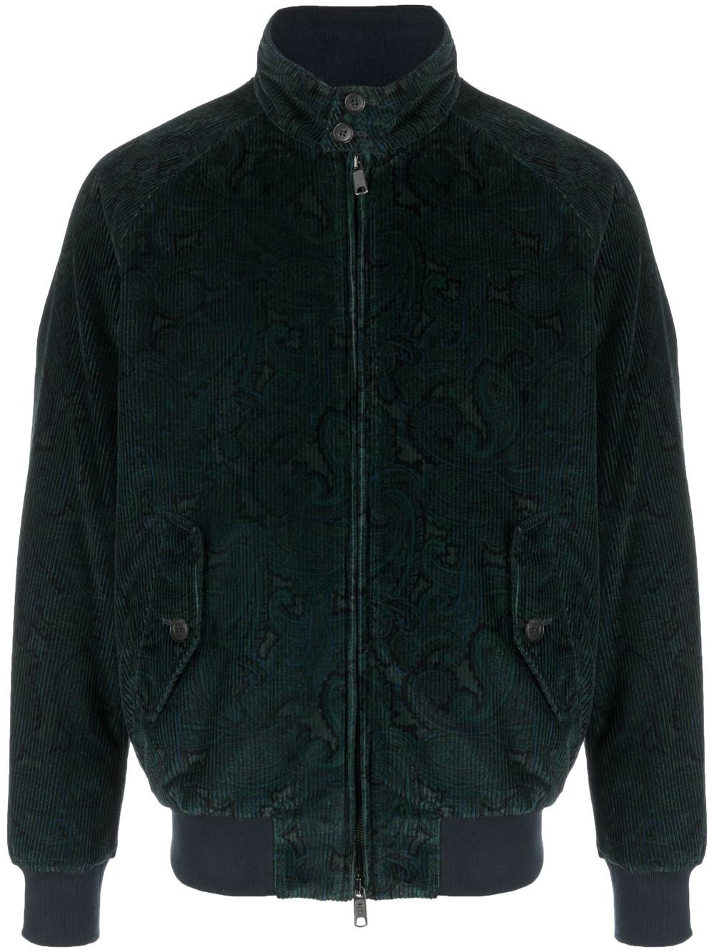 Baracuta 佩斯理印花灯芯绒长裤 - 绿色