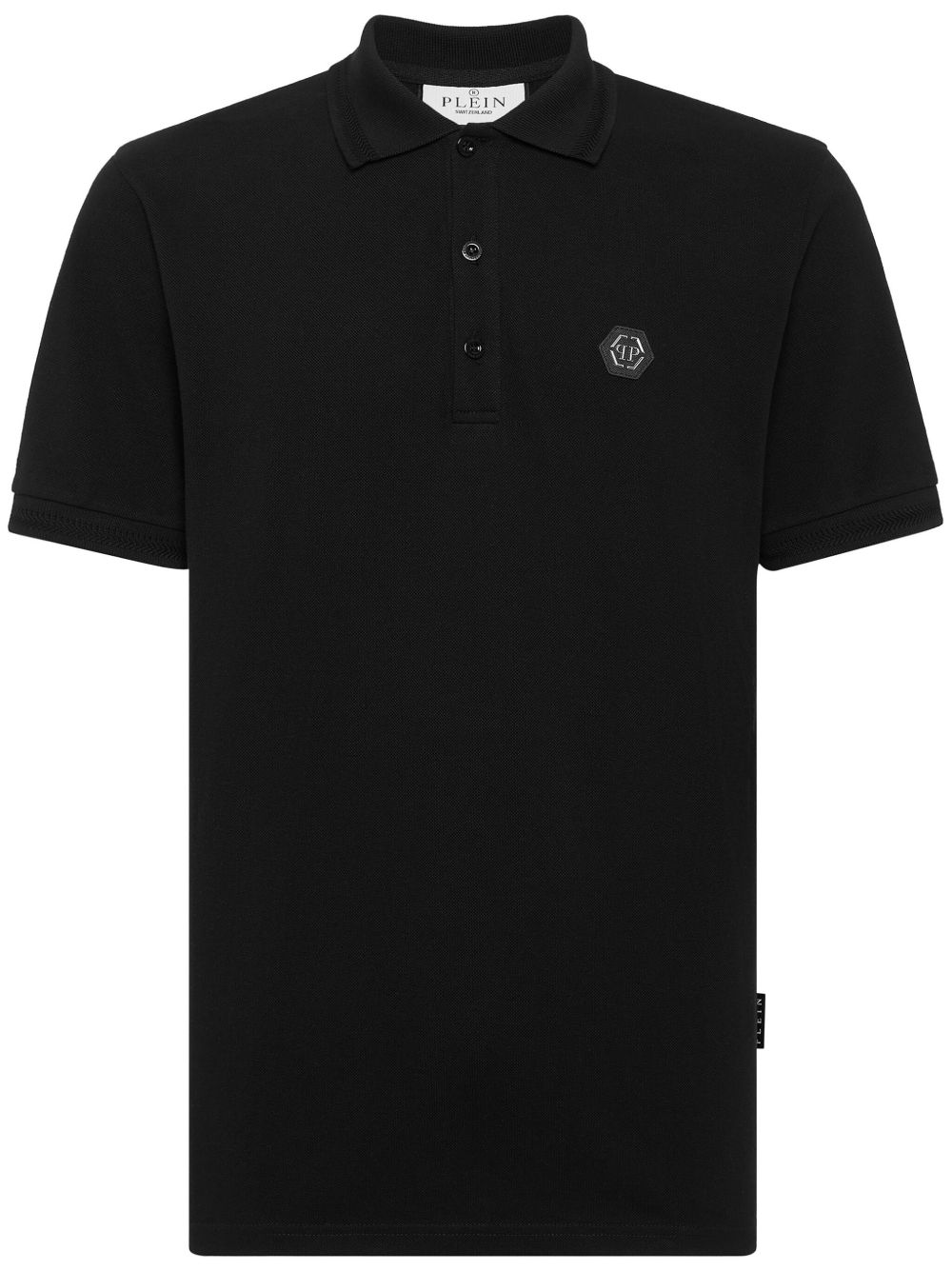 Philipp Plein 骷髅头印花水钻缀饰polo衫 - 黑色