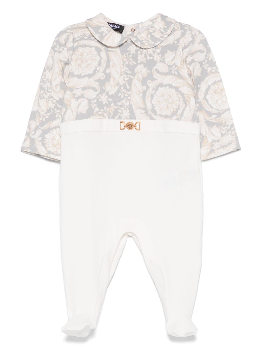 Versace Kids 巴洛克印花睡衣 - 白色