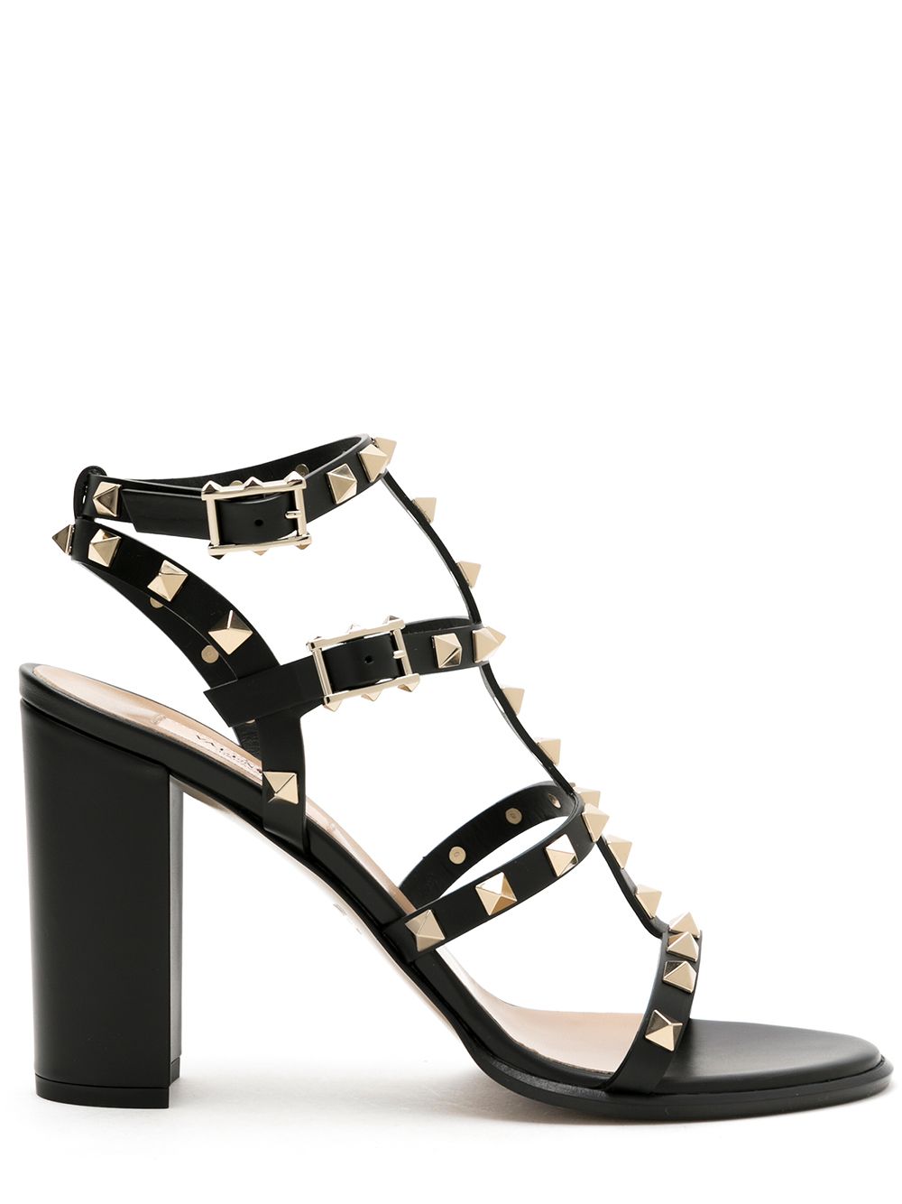 Valentino Garavani 华伦天奴 Rockstud 缀饰凉鞋 - 黑色