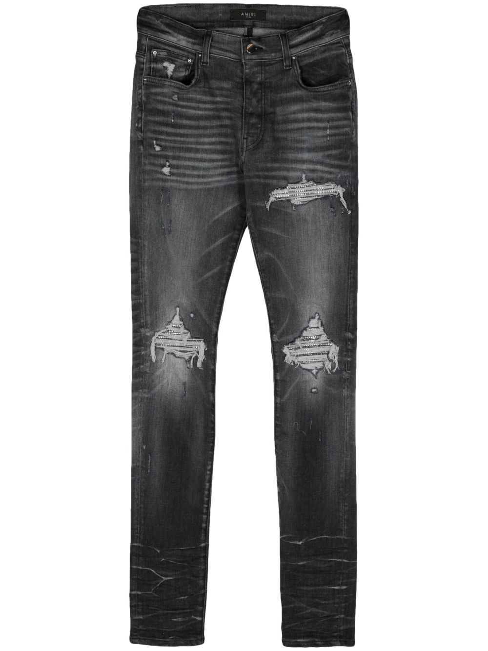 AMIRI Crystal MX1 紧身牛仔裤 - 灰色