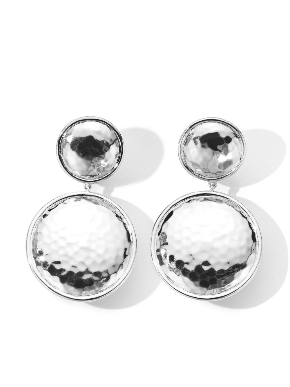 IPPOLITA Classico Snowman 纯银纹理夹扣式耳环 - 银色