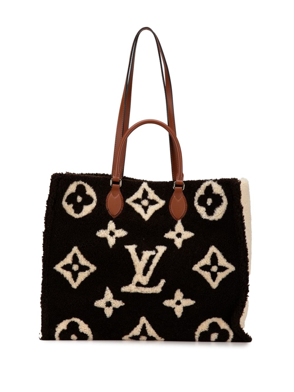 Louis Vuitton Pre-Owned Monogram Giant Shearling Teddy Onthego GM 皮毛一体手提包（2019年典藏款） - 黑色