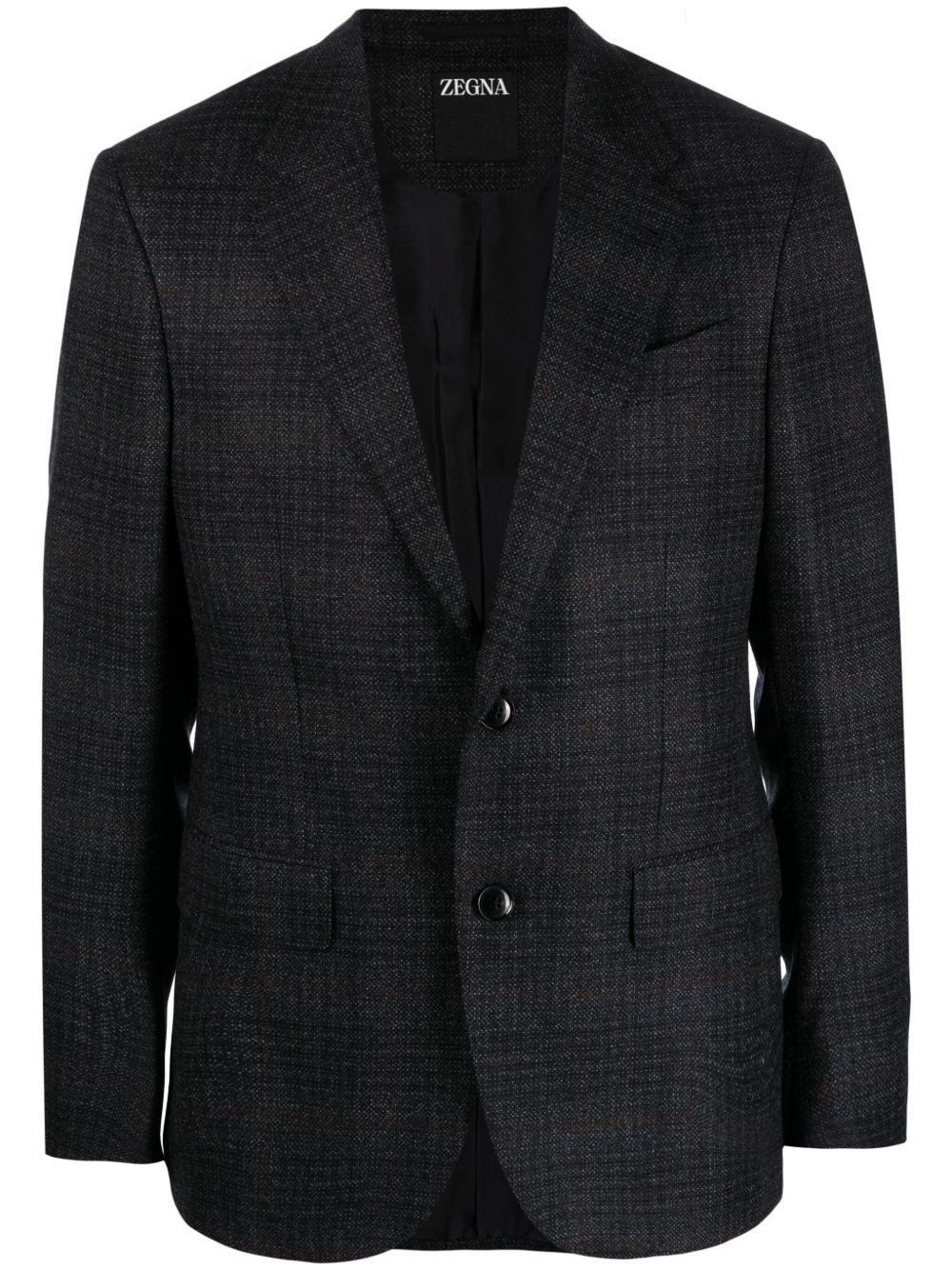 Zegna 单排扣羊毛西装夹克 - 灰色
