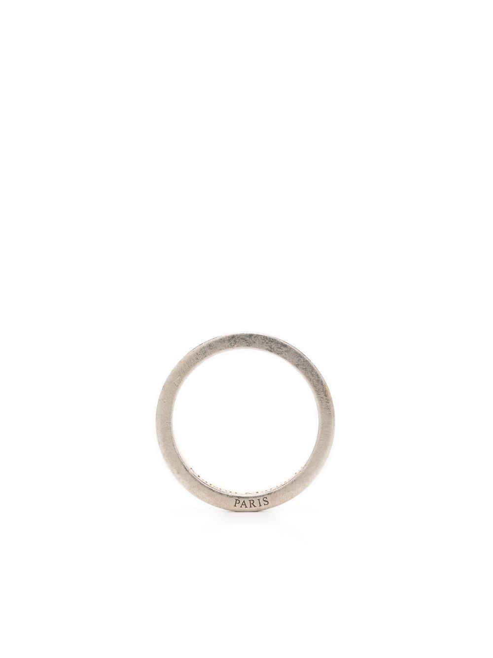 Maison Margiela logo雕刻圆形耳环 - 银色