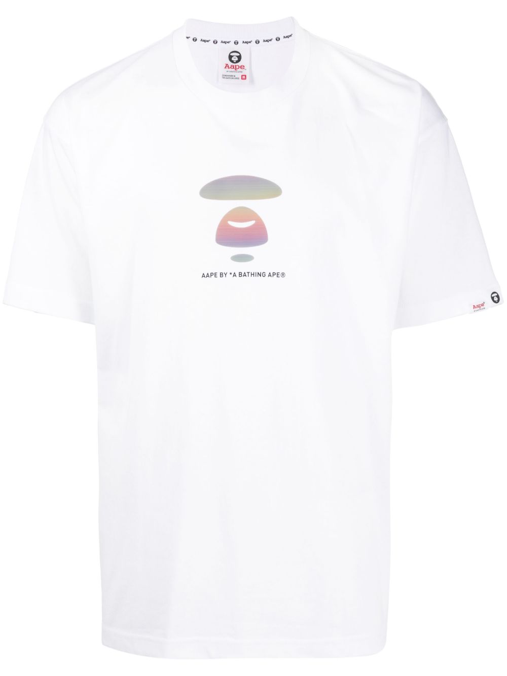 AAPE BY *A BATHING APE® logo印花棉T恤 - 白色