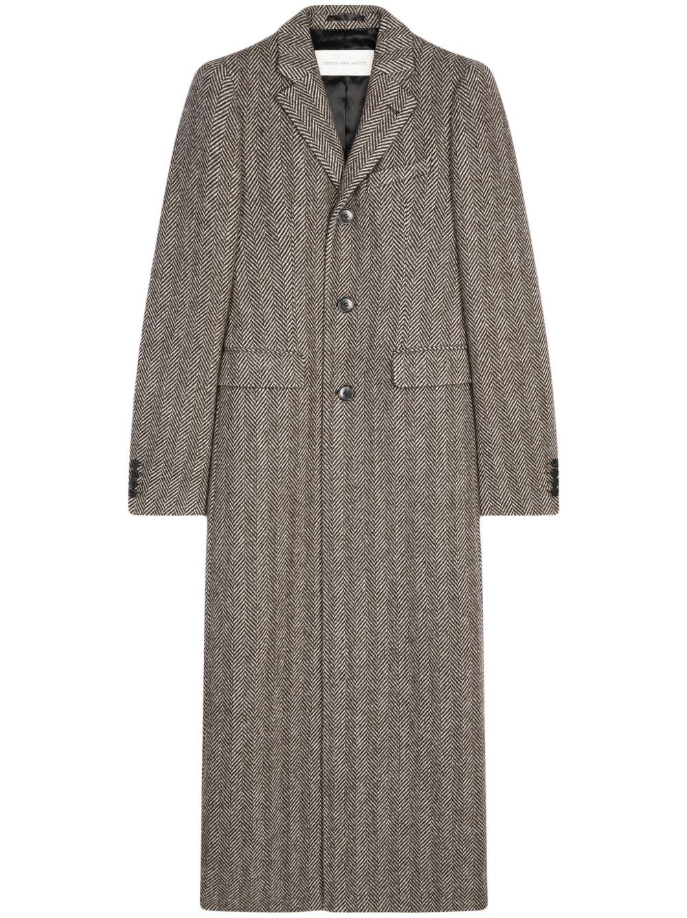DRIES VAN NOTEN 人字斜纹针织外套 - 褐色