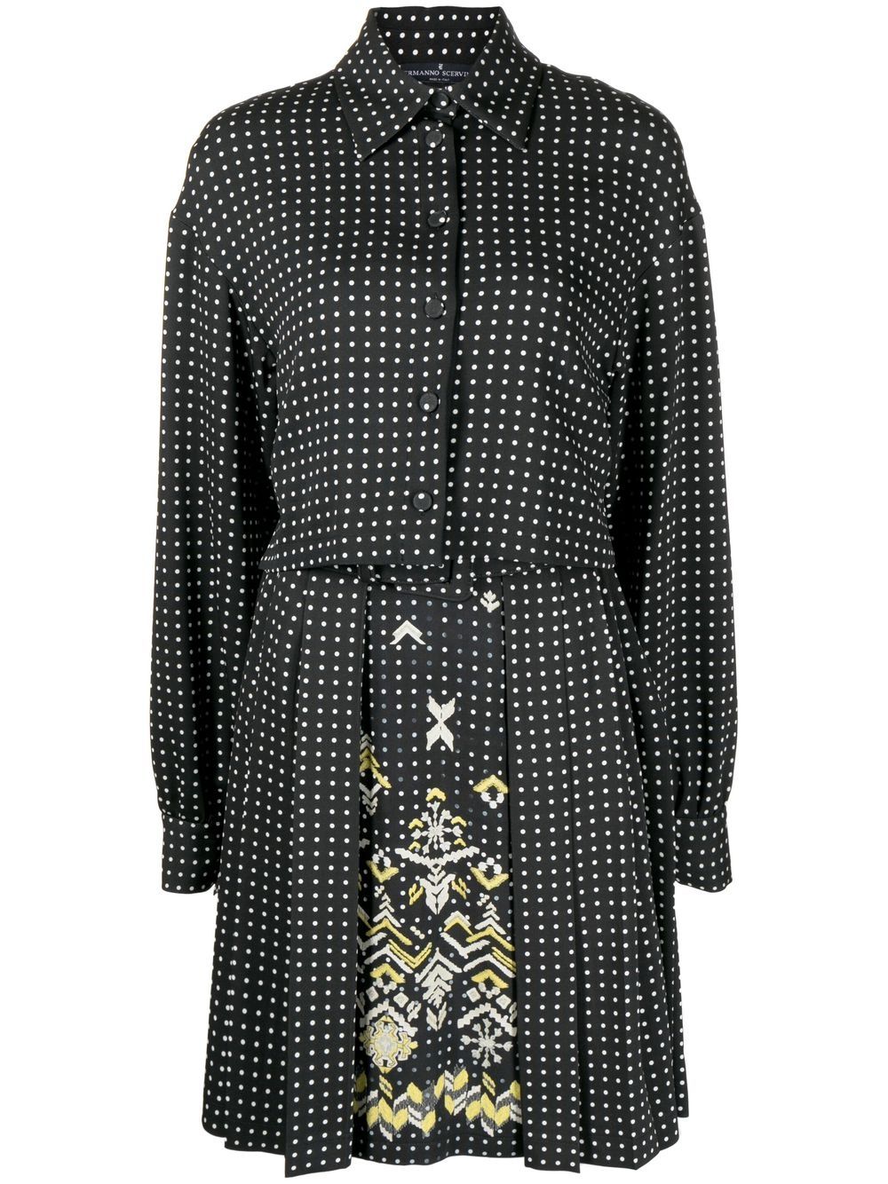 Ermanno Scervino 波点衬衫裙 - 黑色