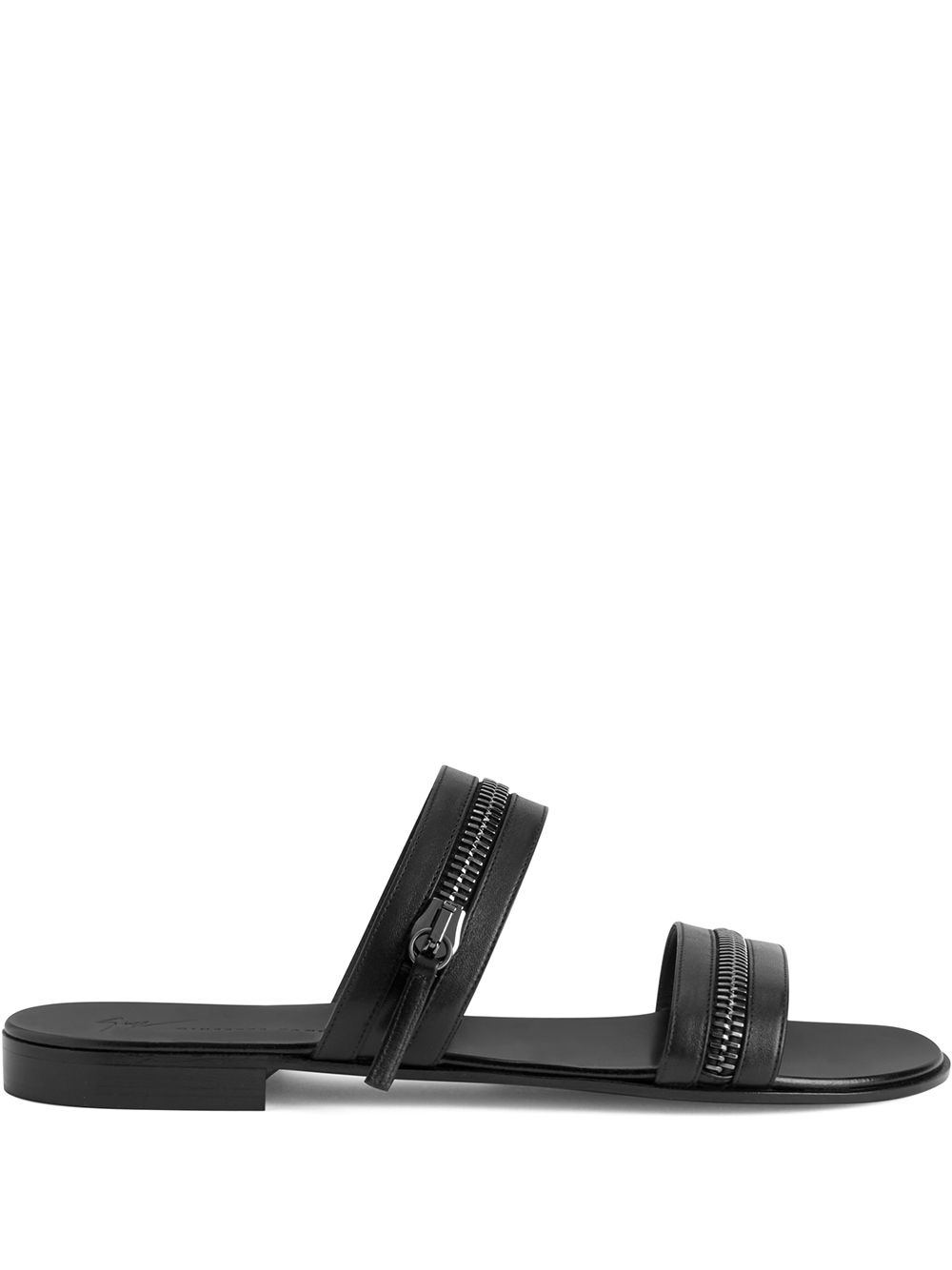 Giuseppe Zanotti Brad 拉链细节凉鞋 - 黑色