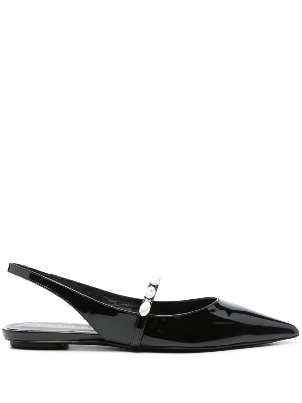 Stuart Weitzman 漆皮穆勒鞋 - 黑色