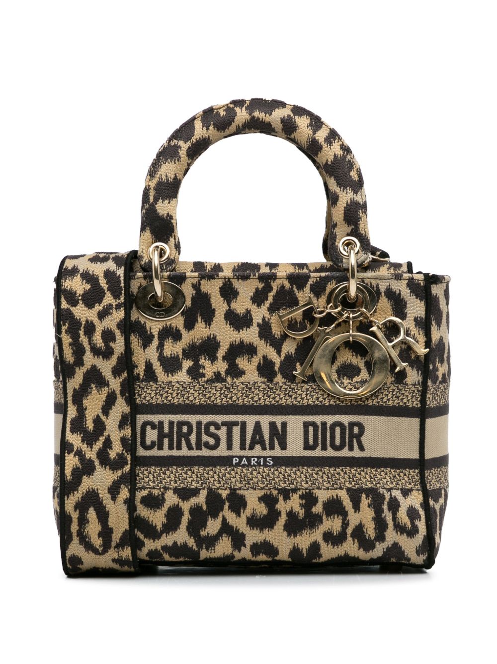 Christian Dior Pre-Owned Medium Mizza Lady D-Lite 斜挎包（2021年典藏款） - 褐色