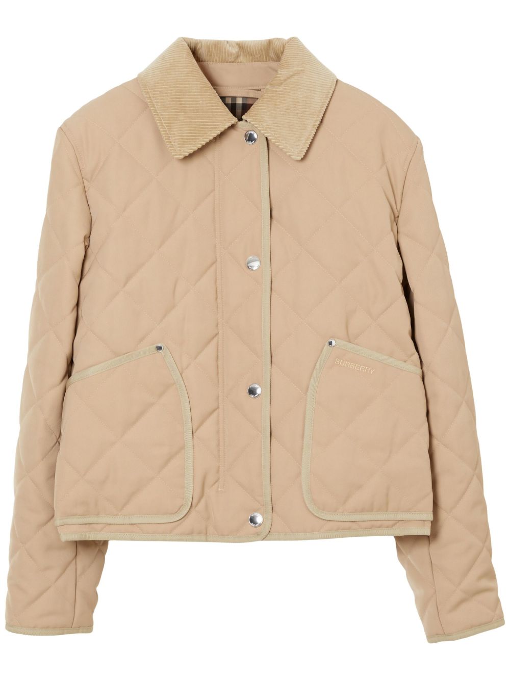 Burberry 长尖领绗缝夹克 - 中性色