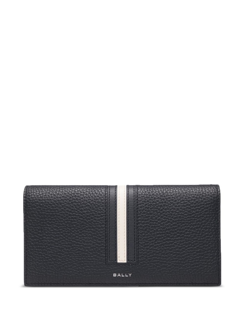 Bally Ribbon Continental logo印花长款钱包 - 黑色