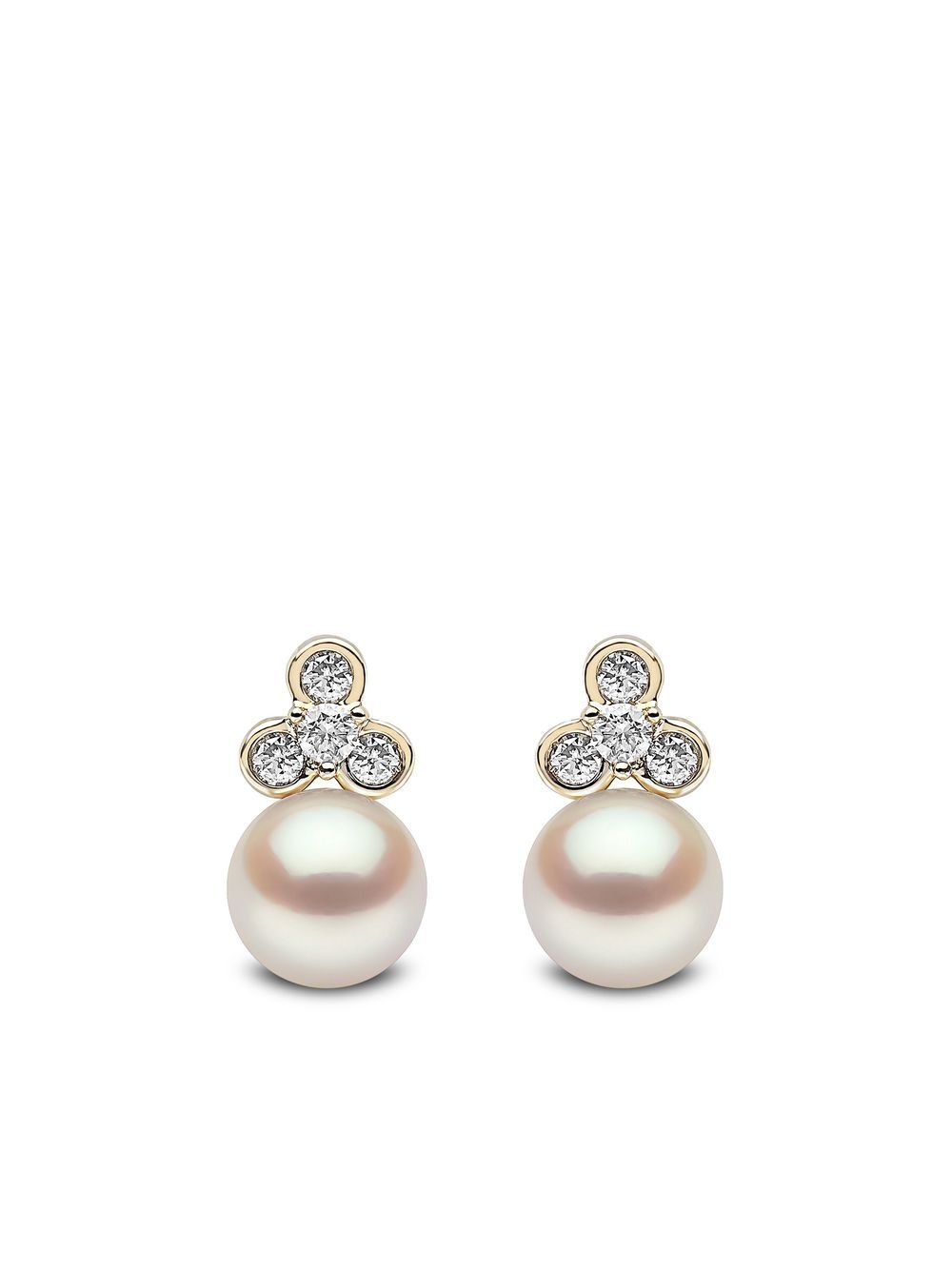 Yoko London Trend 18K黄金钻石珍珠耳钉 - 金色