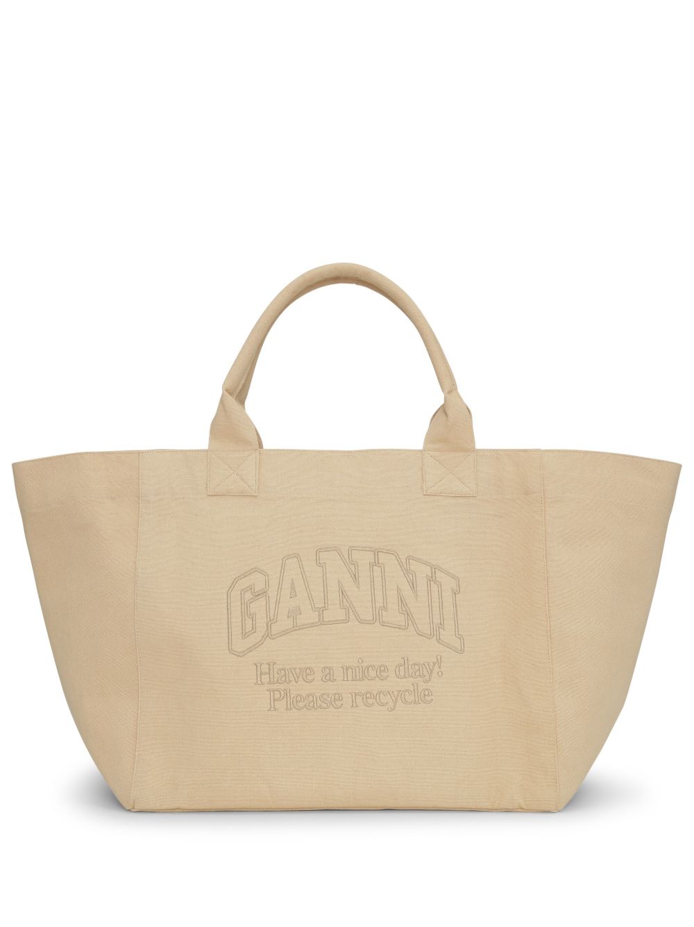 GANNI 超大款帆布手提包 - 中性色