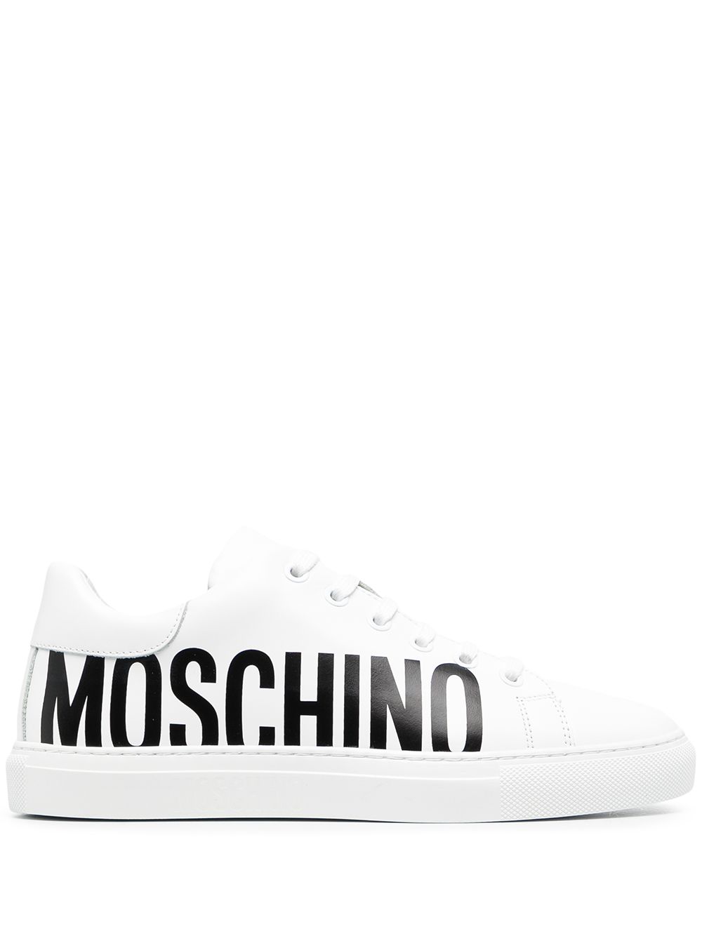 Moschino 莫斯奇诺 logo印花板鞋 - 白色
