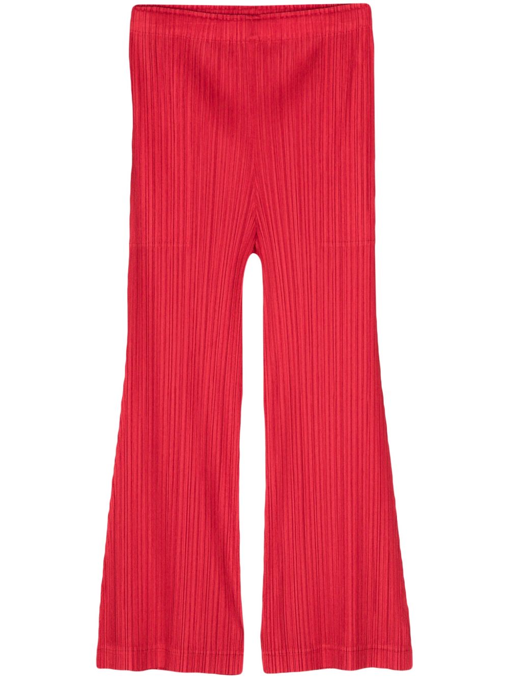 Pleats Please Issey Miyake 褶饰露踝直筒裤 - 红色