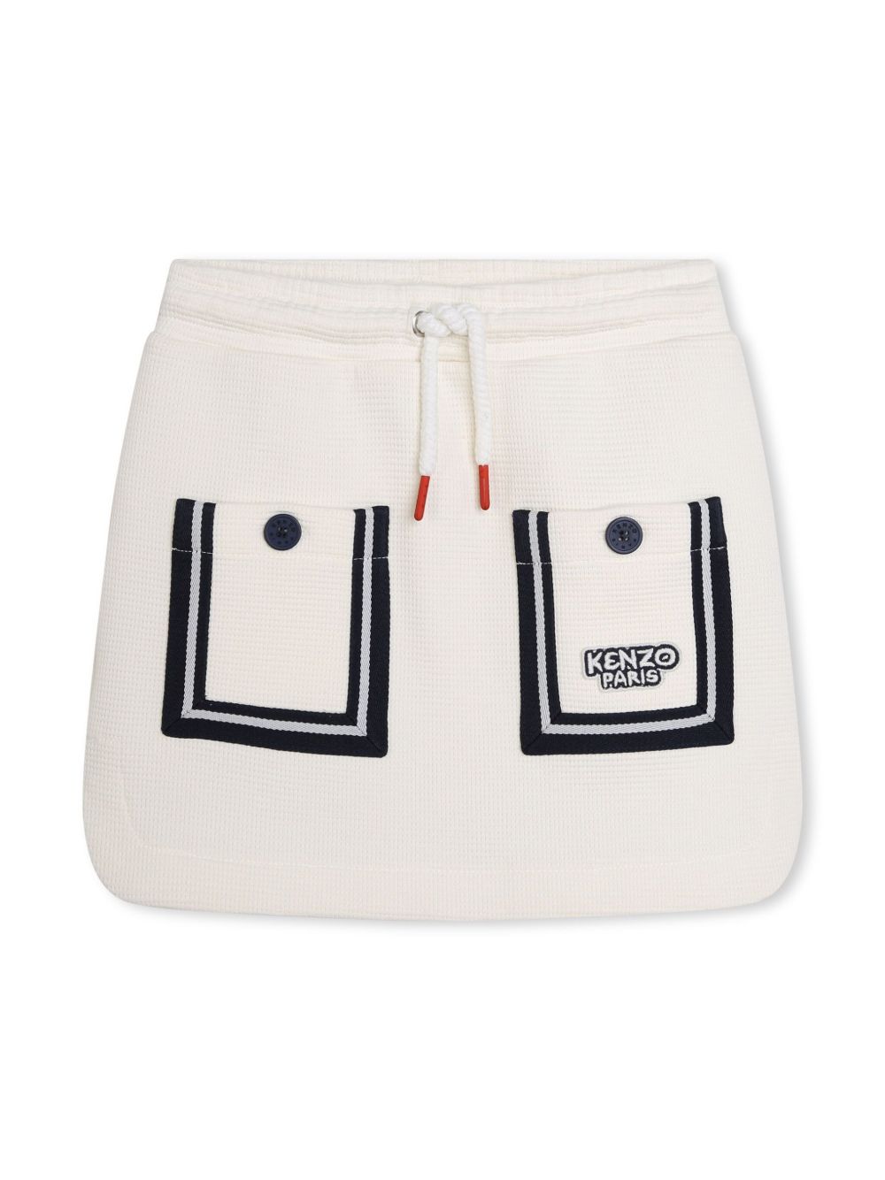Kenzo Kids logo贴花棉迷你半身裙 - 中性色