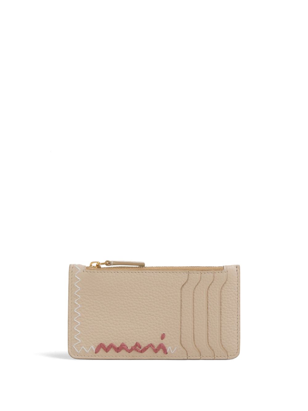 Marni logo刺绣钱包 - 中性色