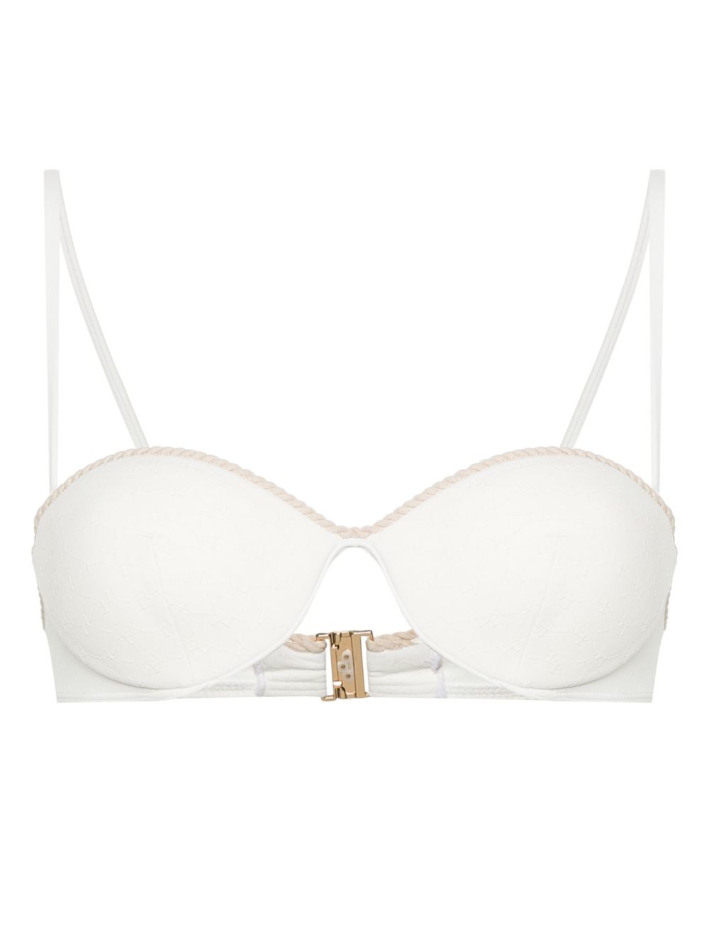 La Perla 经典logo钢圈比基尼上装 - 白色