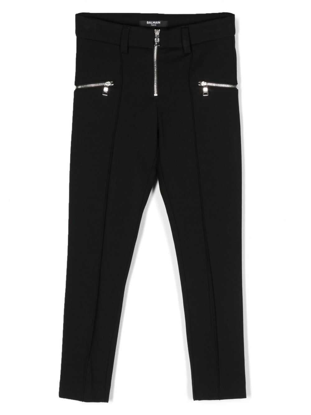 Balmain Kids 纯色直筒裤 - 黑色
