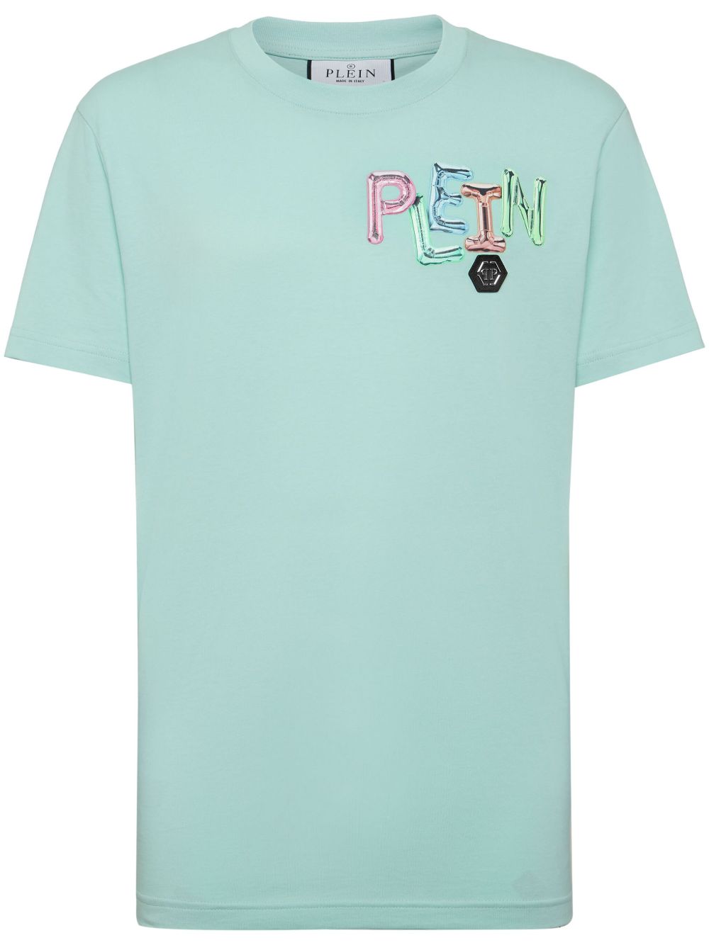 Philipp Plein logo印花棉T恤 - 蓝色