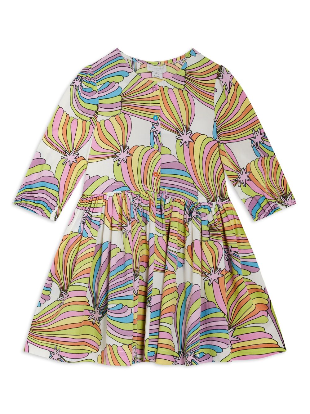 Stella McCartney Kids 彩虹印花连衣裙 - 白色