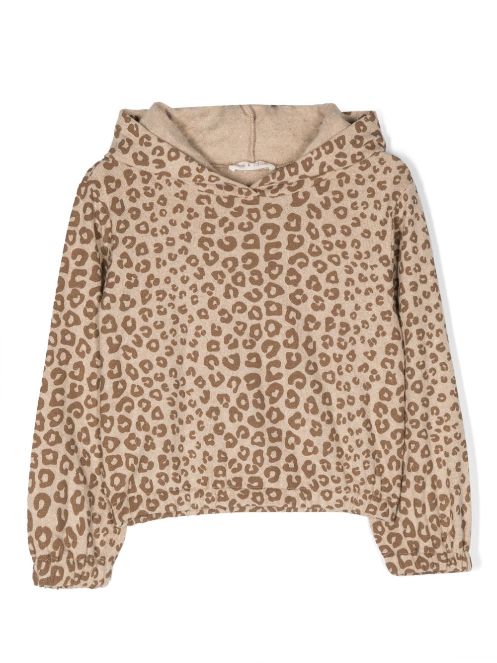 Zhoe & Tobiah cheetah-print cotton-blend hoodie - 中性色