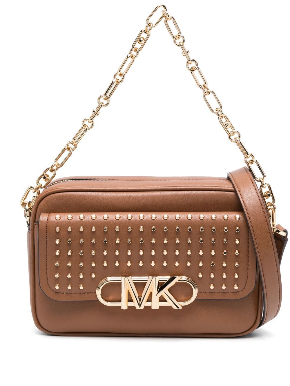 Michael Michael Kors Parker 皮质斜挎包 - 褐色