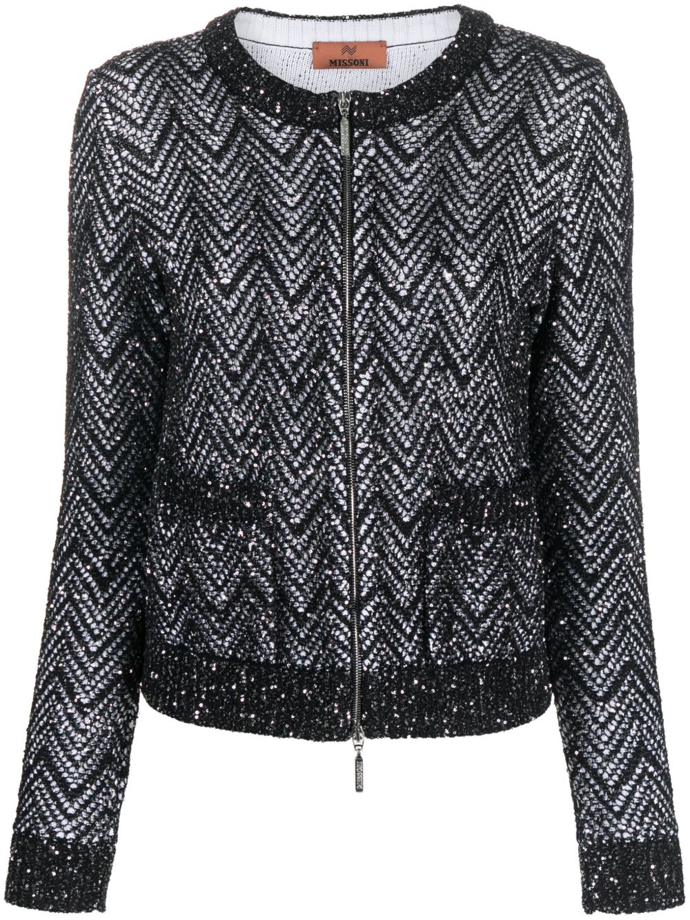 Missoni 人字纹图案亮片缀饰夹克 - 黑色