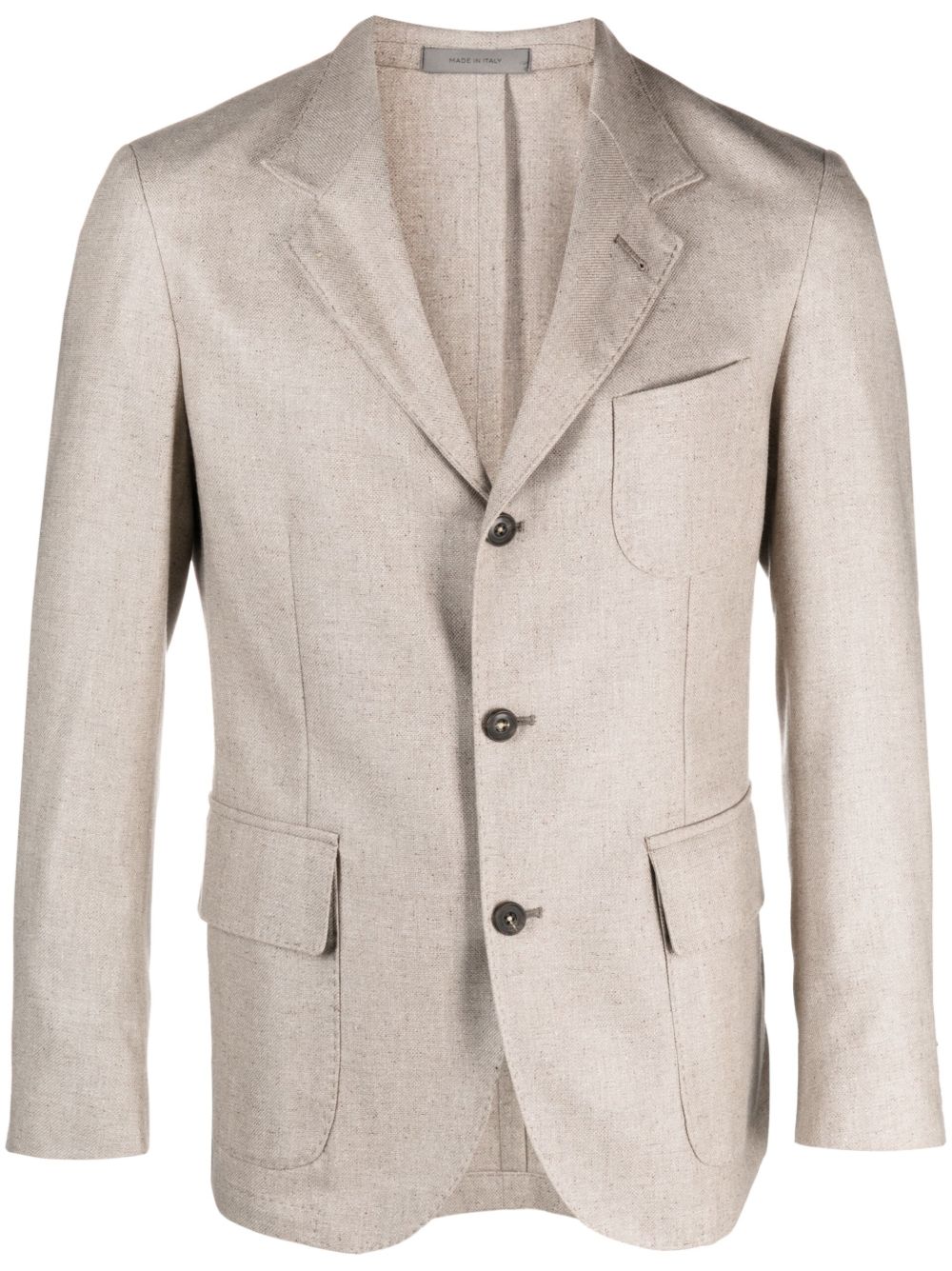 Corneliani 单排扣羊毛混纺西装夹克 - 中性色