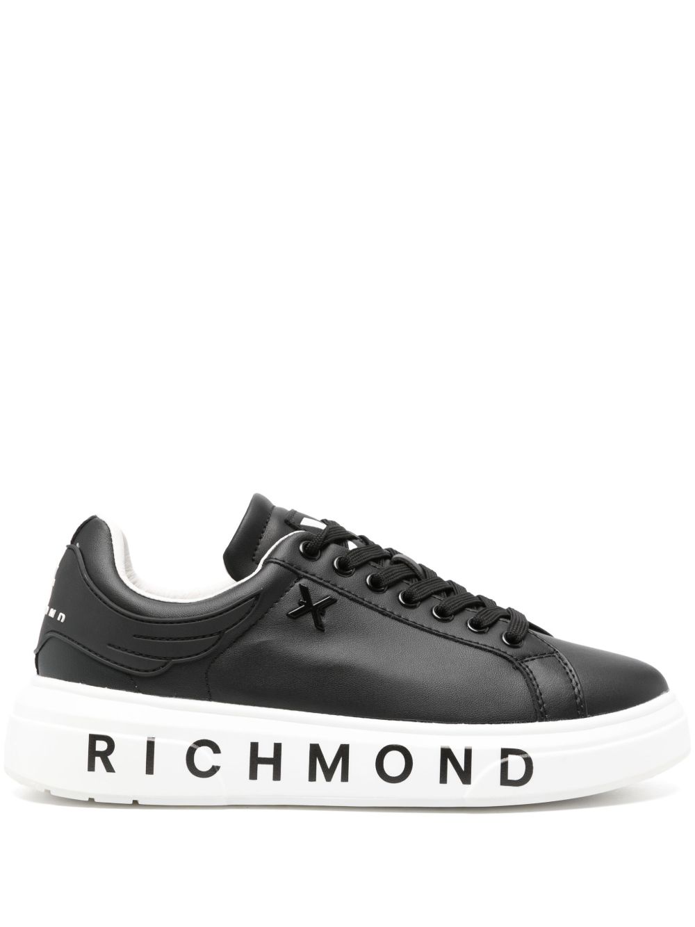 John Richmond logo印花运动鞋 - 黑色