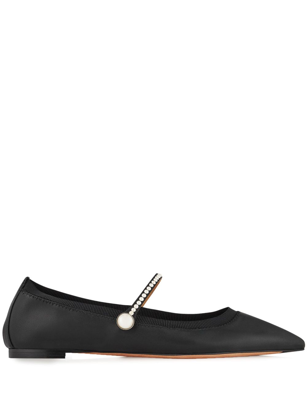 Aquazzura Romy 珠饰平底鞋 - 黑色