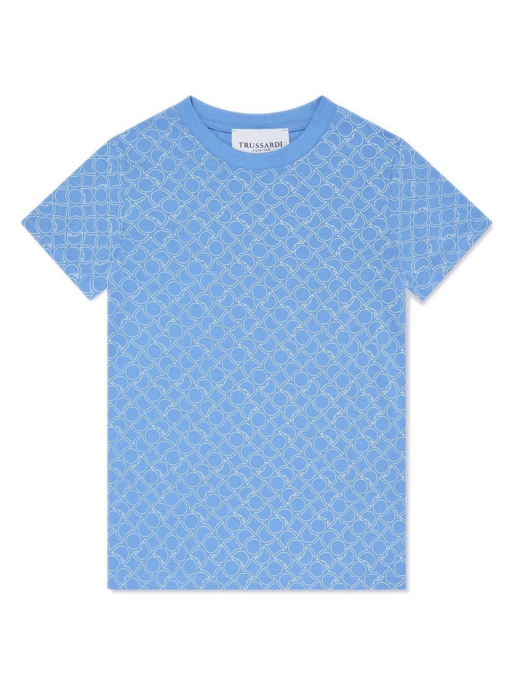 TRUSSARDI JUNIOR Levriero 印花棉T恤 - 蓝色