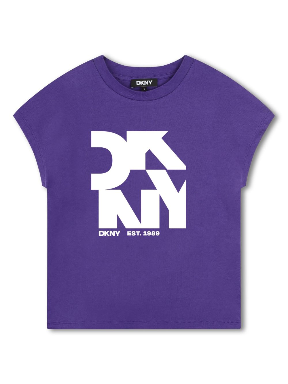 Dkny Kids logo印花棉T恤 - 紫色