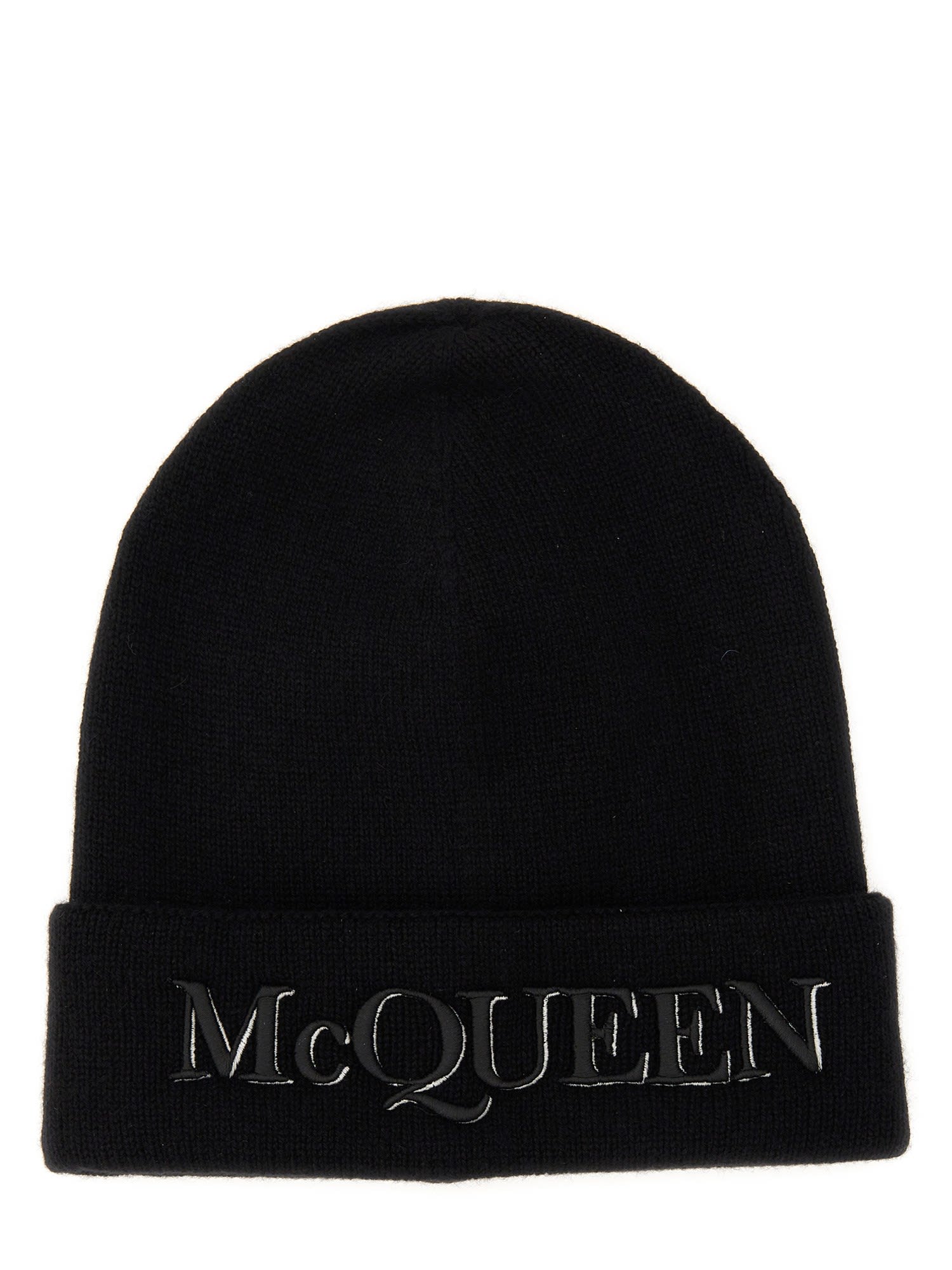 Alexander McQueen Logo Embroidered Knit Beanie