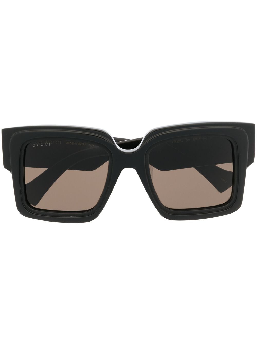 Gucci Eyewear 超大框太阳眼镜 - 黑色